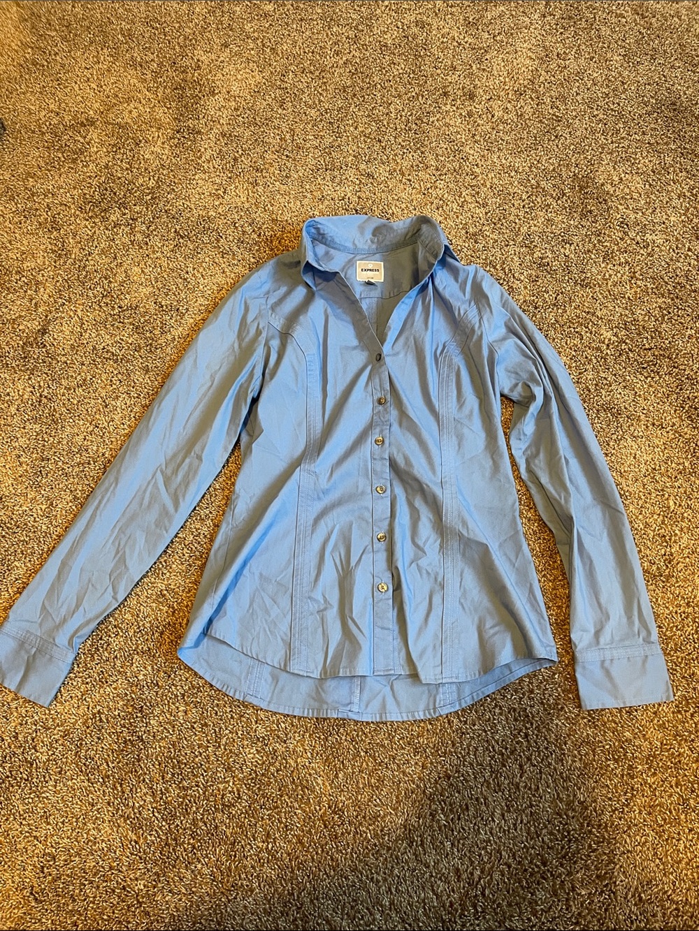 Express Light Blue Button-Down Shirt